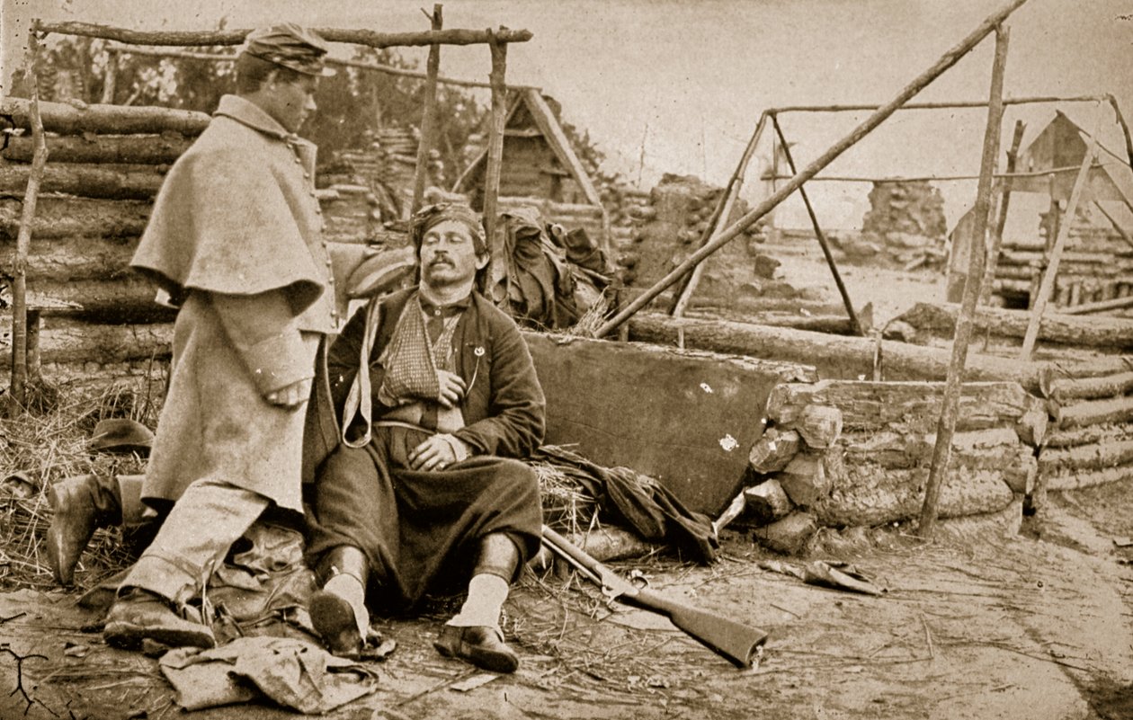 En såret Zouave, 1861-65 av Mathew B. Brady