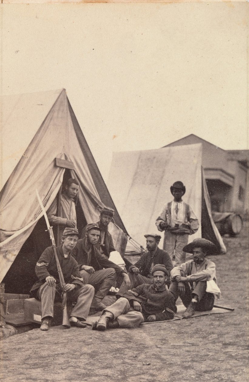 [Leirscene med soldater fra den 22. New York State Militia, Harper's Ferry, Virginia], 1862. av Mathew Brady