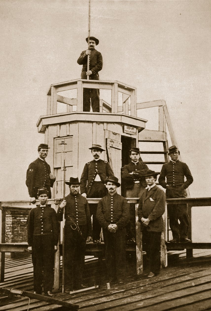 Central Signal Station, Washington, DC, 1861-65 (sepia-bilde) av Mathew B. Brady
