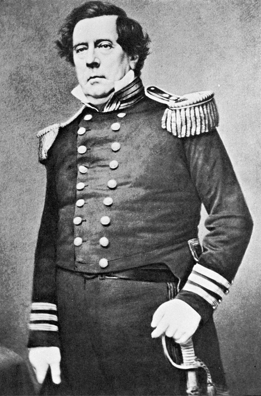 Commodore Perry (s/hvitt bilde) av Mathew Brady