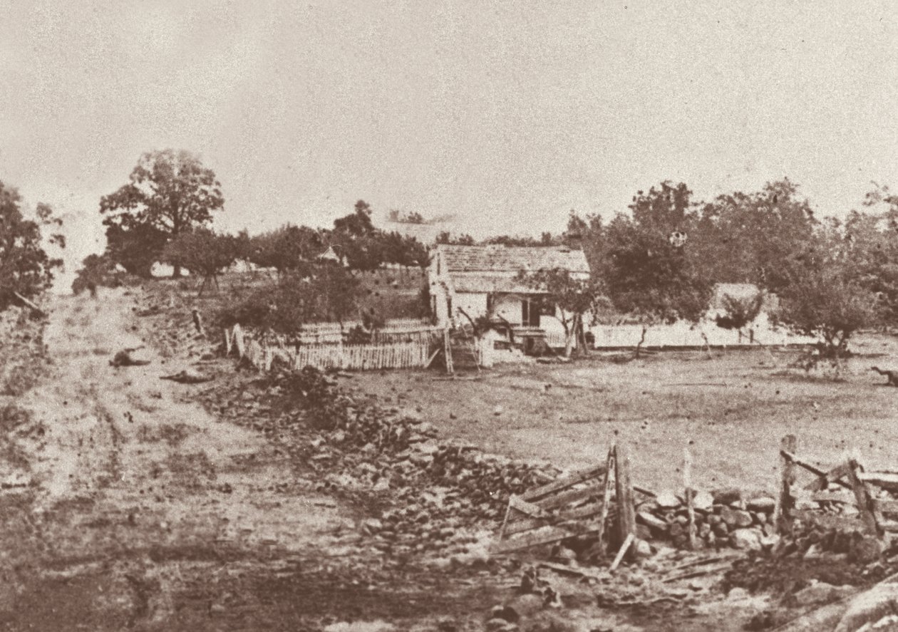 General Meades hovedkvarter under slaget ved Gettysburg av Mathew Brady