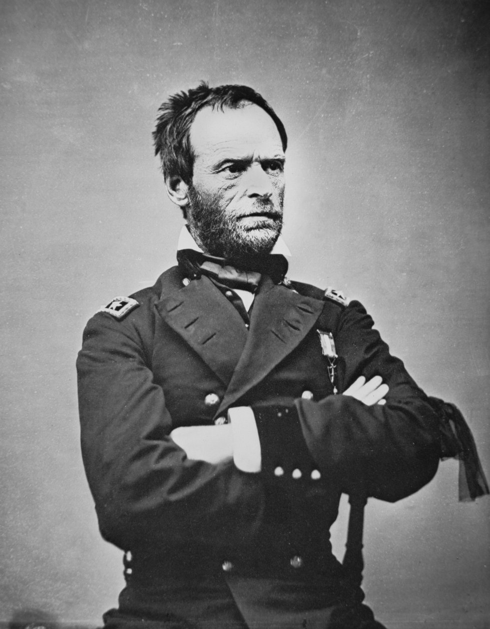 General William T. Sherman (1820-91) (s/hvitt-bilde) av Mathew Brady