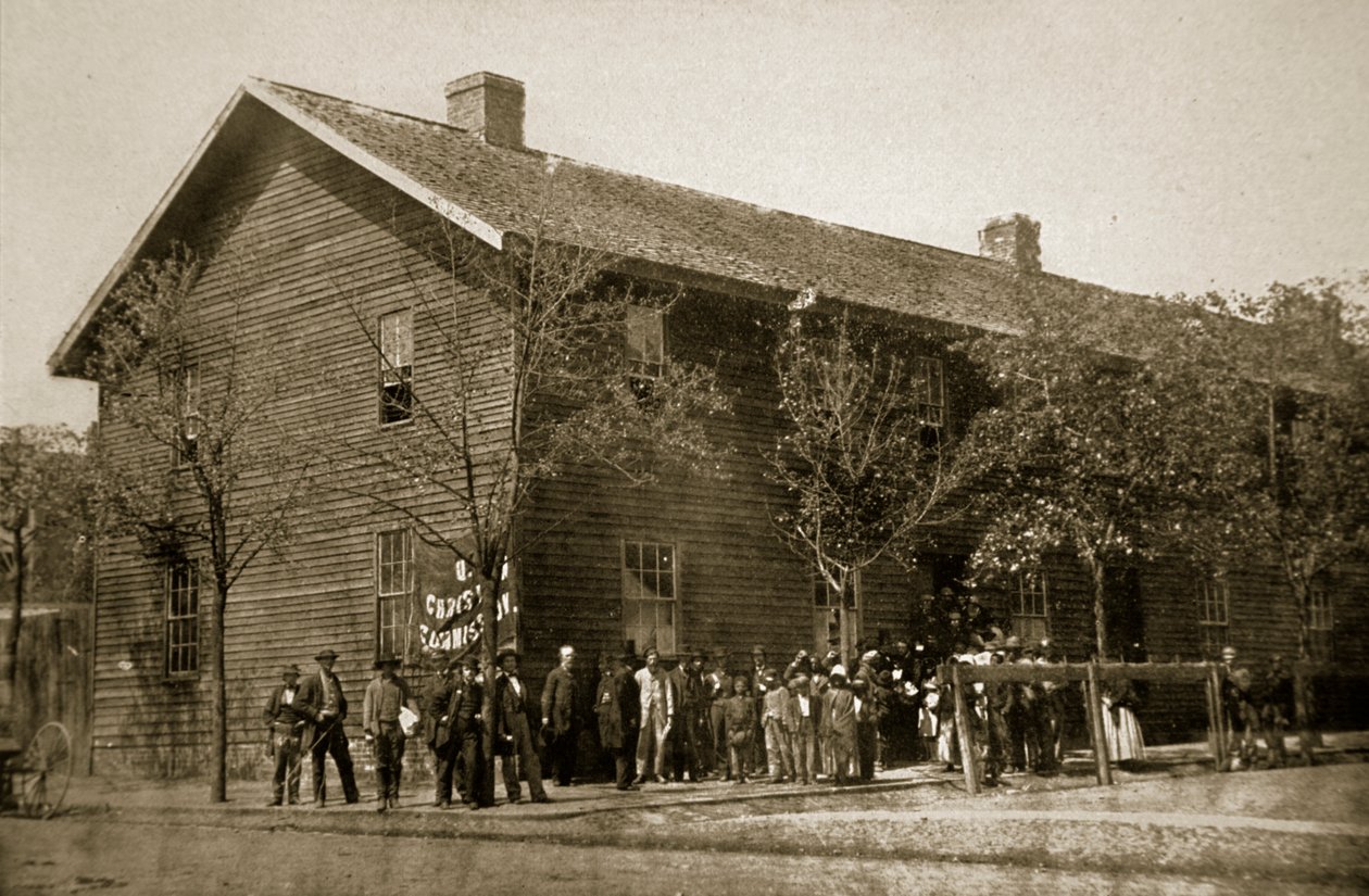 Hovedkvarteret til Christian Commission, Richmond, 1861-65 av Mathew B. Brady
