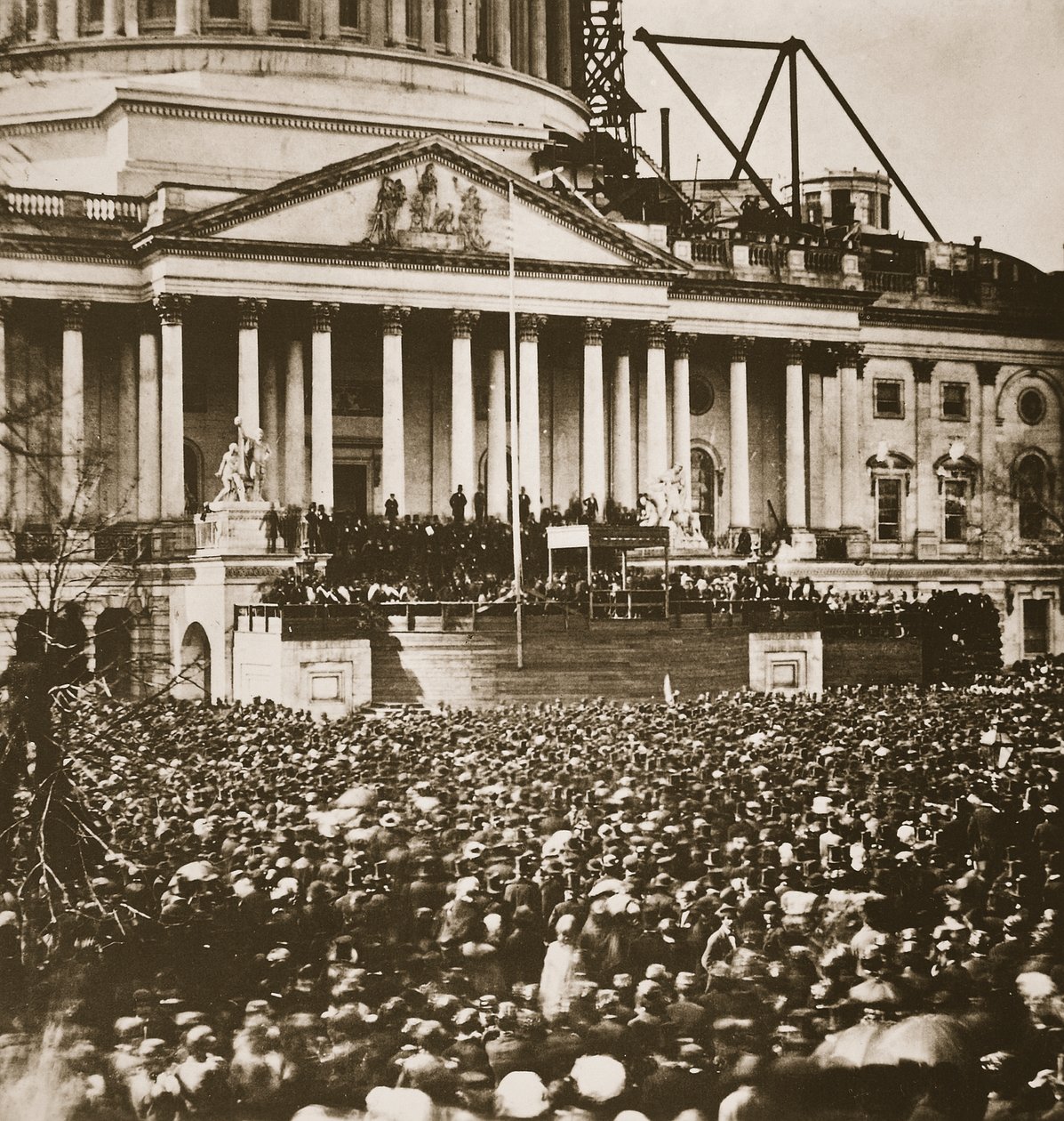 Innsettelse av president Lincoln, 4. mars 1861 (fotogravyr) av Mathew B. Brady