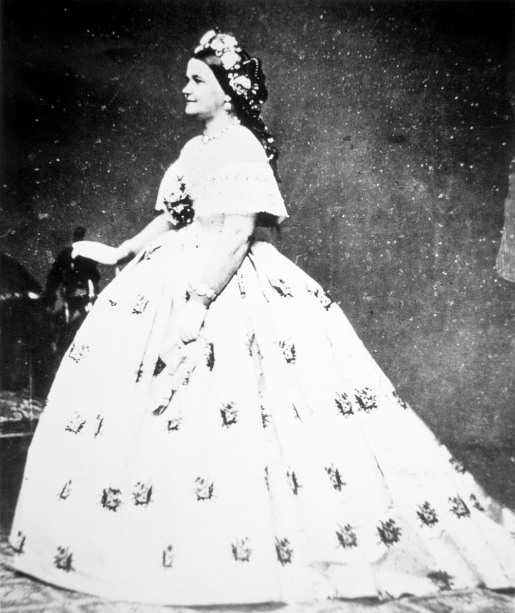 Mary Lincoln (1818-82) 1861 (s/hvitt-bilde) av Mathew Brady