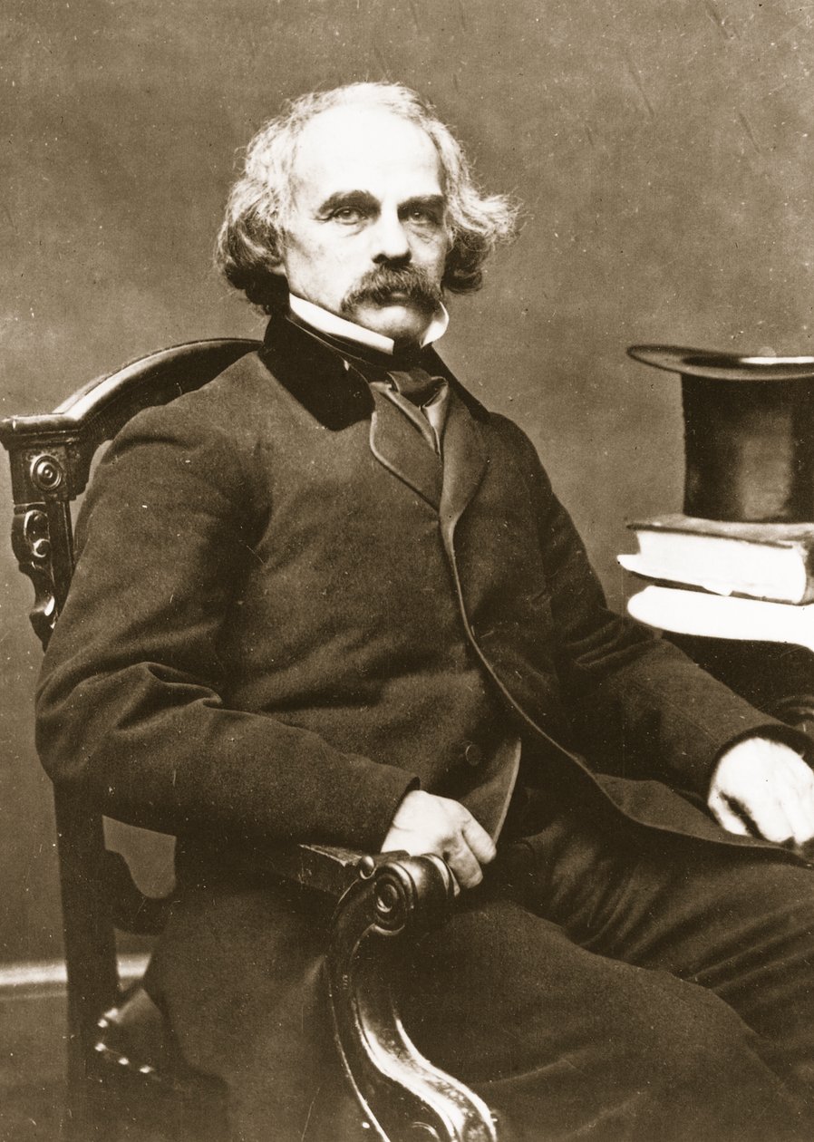 Nathaniel Hawthorne (fotogravyr) av Mathew B. Brady