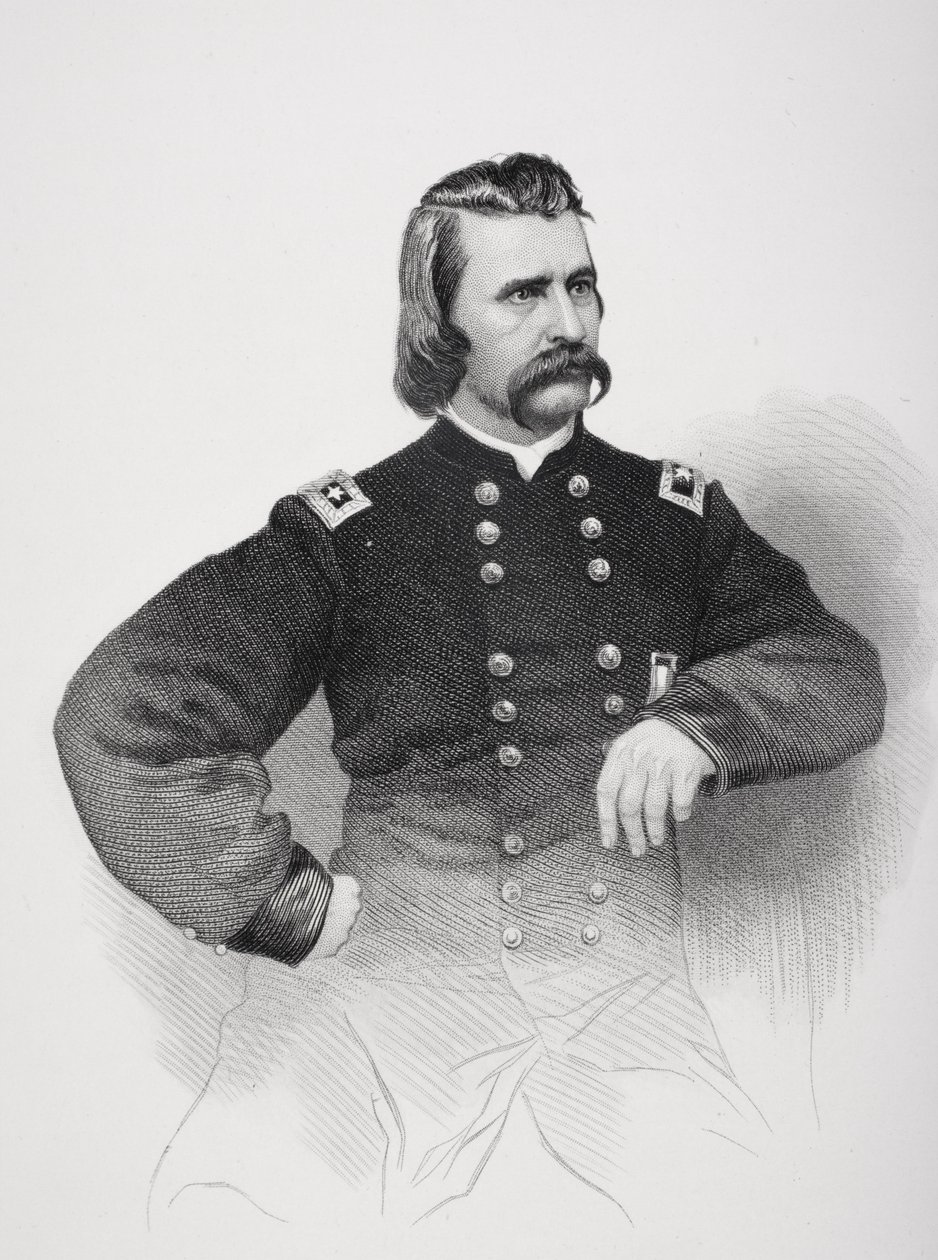 Portrett av John Alexander Logan (1826-86) (litho) av Mathew B. Brady