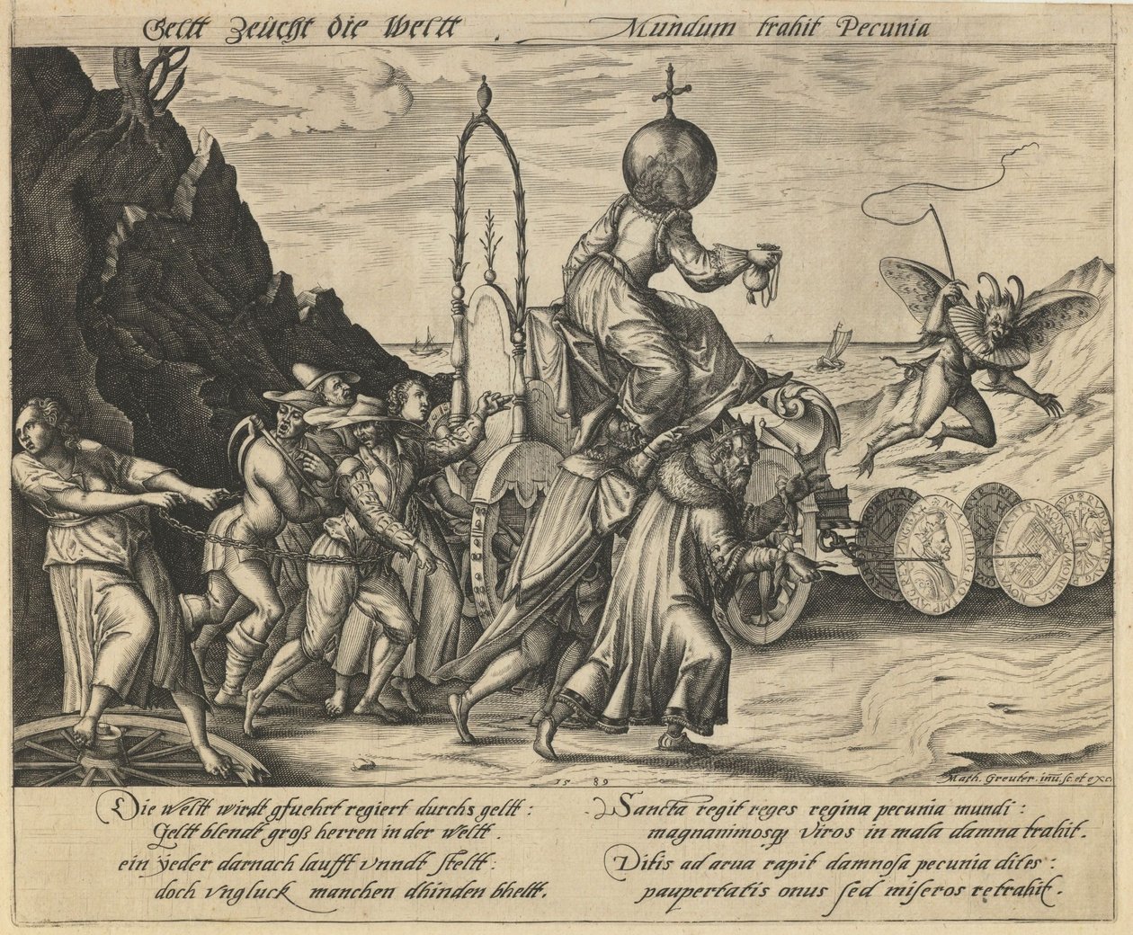 Penger styrer verden, 1589 av Mathias Greuter