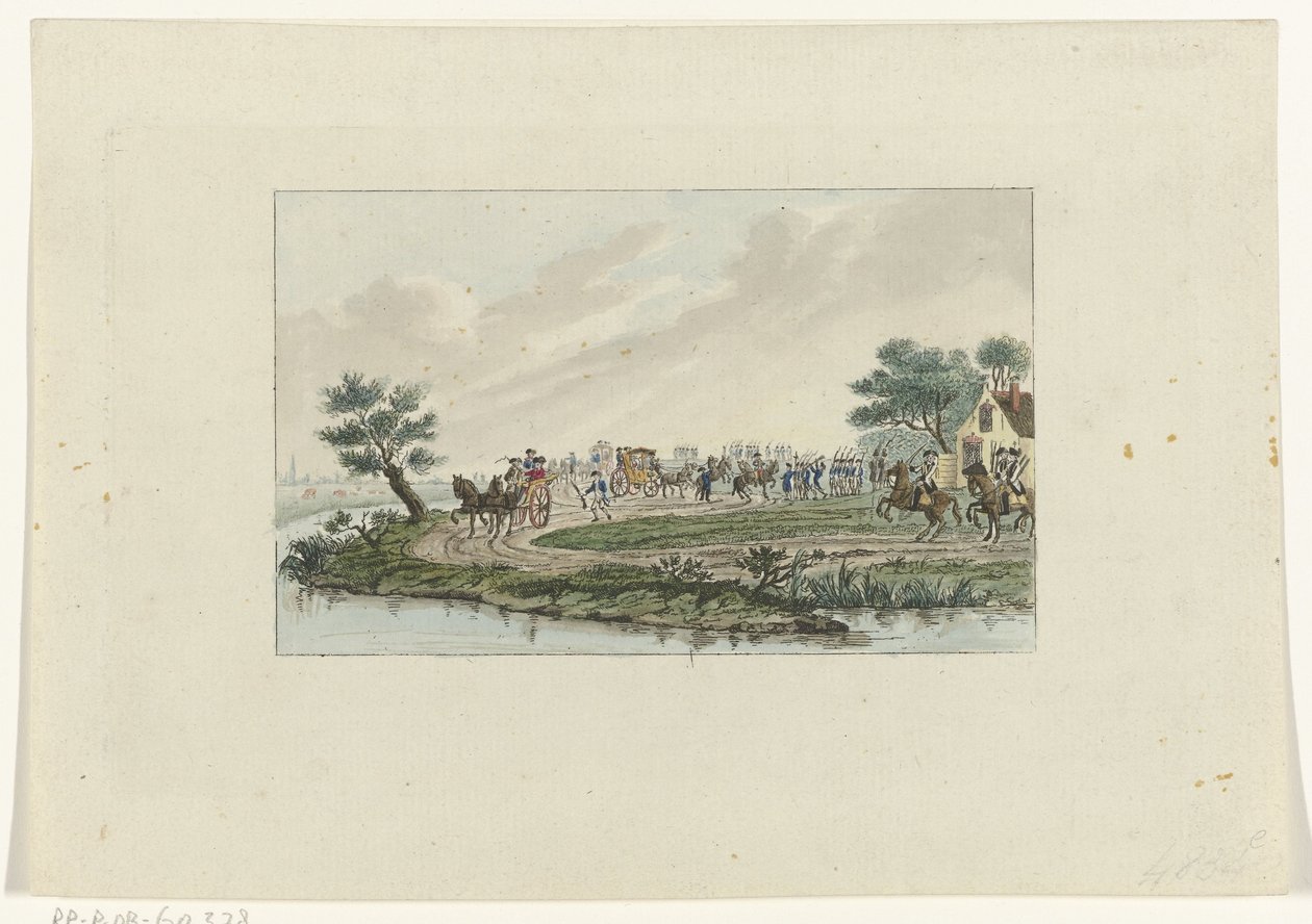 Arrestasjon av prinsessen ved Goejanverwellesluis, 1787 av Mathias de Sallieth