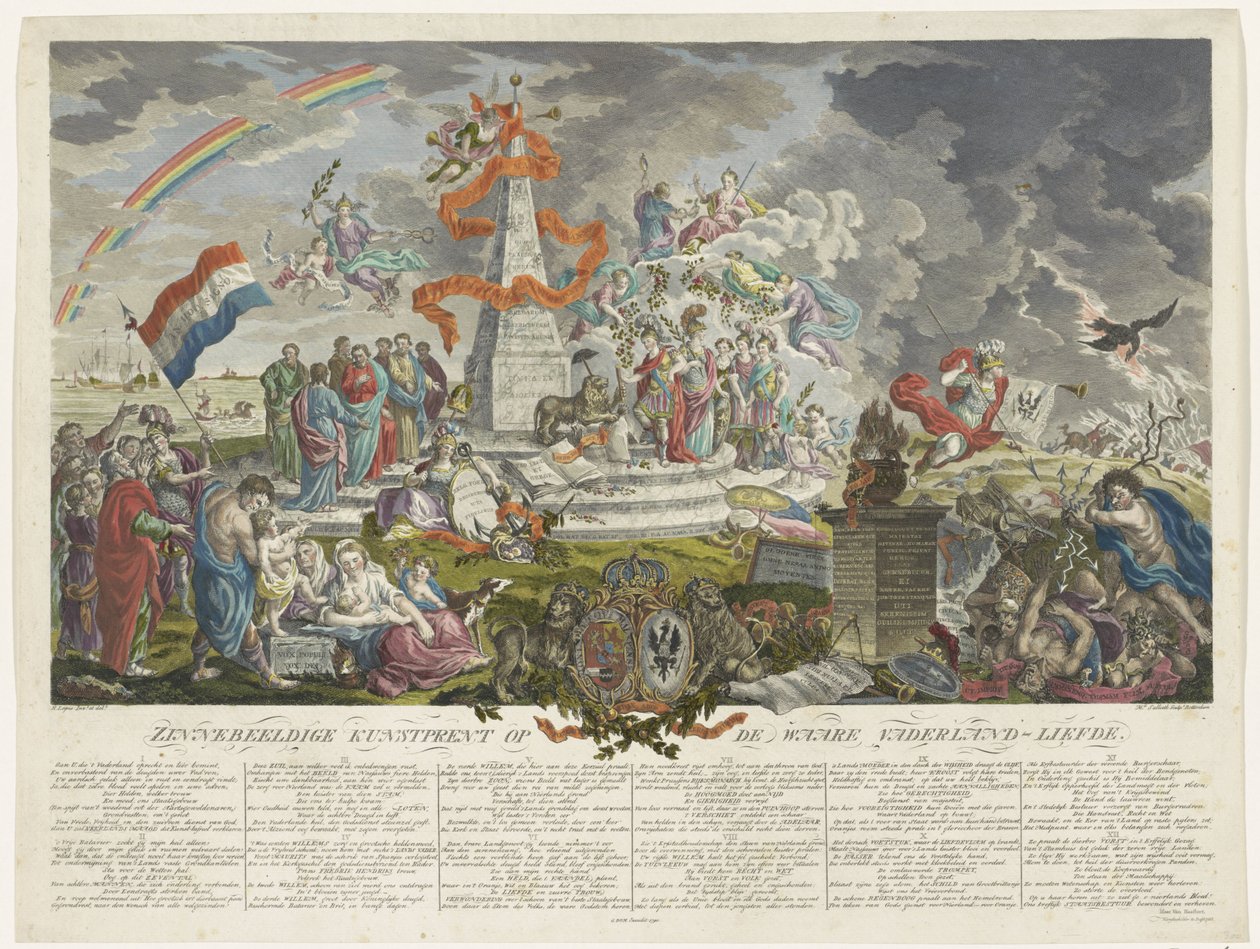 Allegory of True Patriotism, 1788 Symbolsk kunsttrykk på den sanne fedrelandskjærligheten (tittel på objekt) av Mathias de Sallieth
