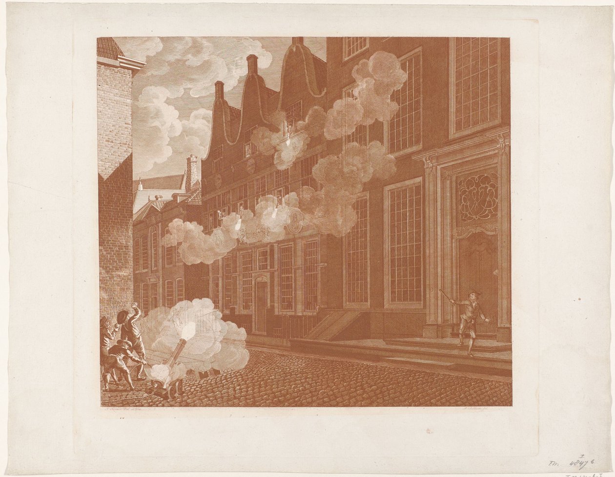 Avskalling av huset til Lucas van Steveninck, 1787 av Mathias de Sallieth