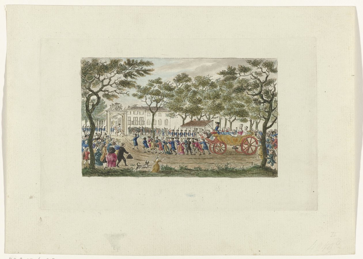 Overtakelse av prinsessen av Orange og barna, 1787 av Mathias de Sallieth