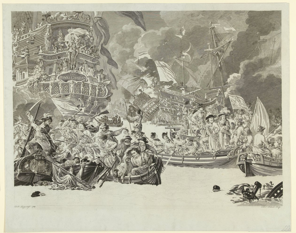 Det nederlandske angrepet på Medway og fangsten av Royal Charles, 1667 av Mathias de Sallieth