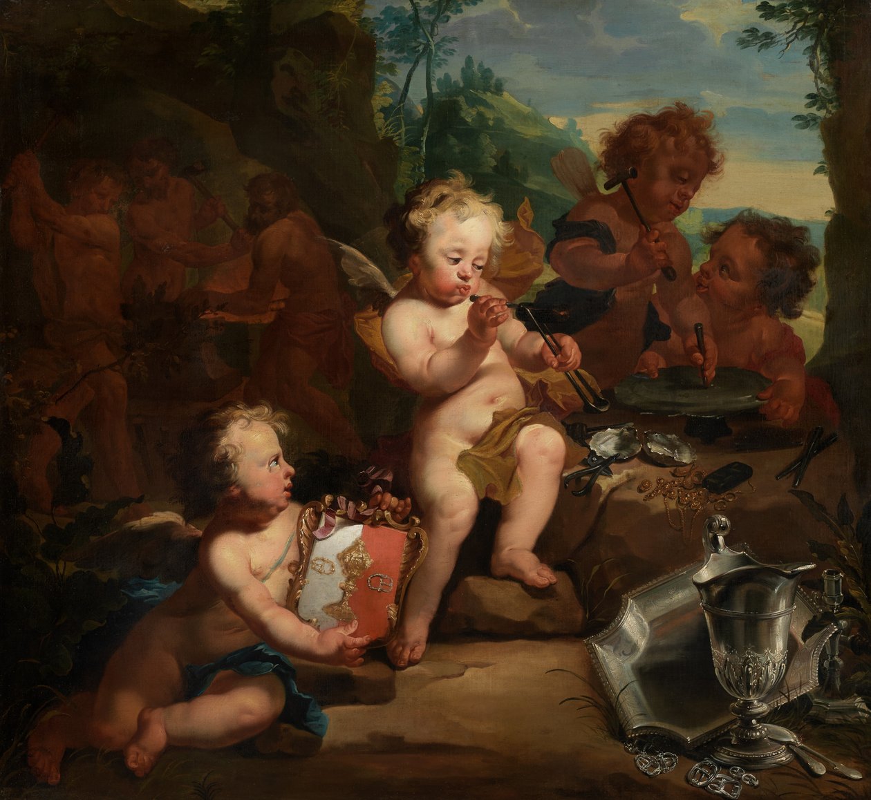 Allegory of the Silversmith's Trade (olje på lerret) av Mathias de Visch