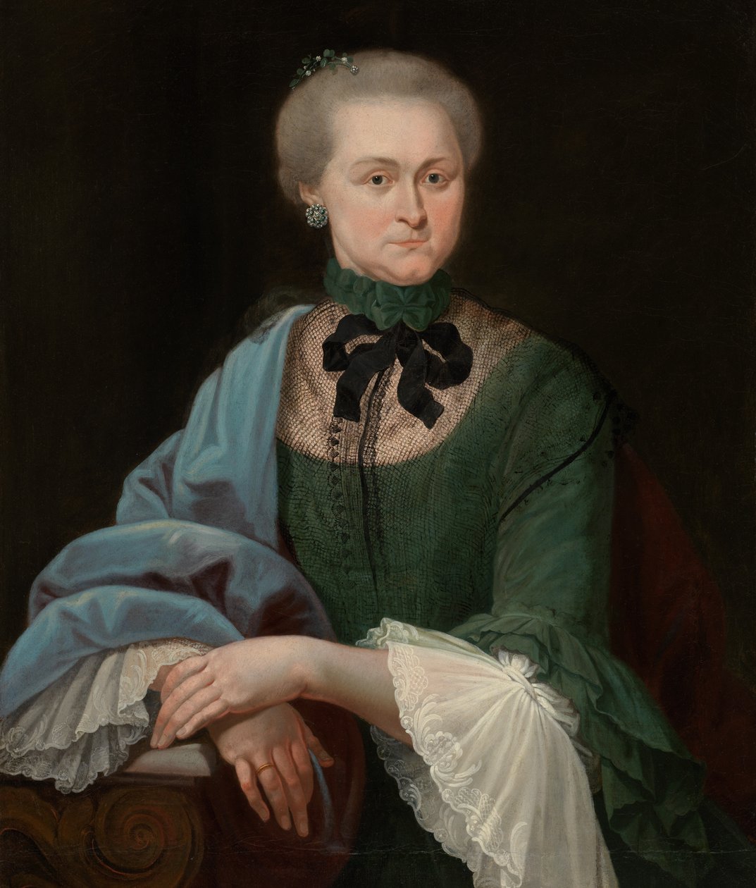 Portrett av en kvinne (olje på lerret) av Mathias de Visch