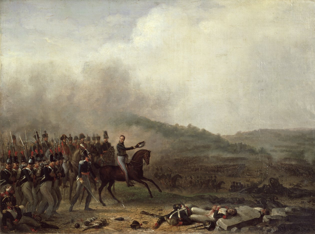 Willem Frederik (1772-1843) Prins av Orange i slaget ved Quatre Bras av Mathieu Ignace van Bree