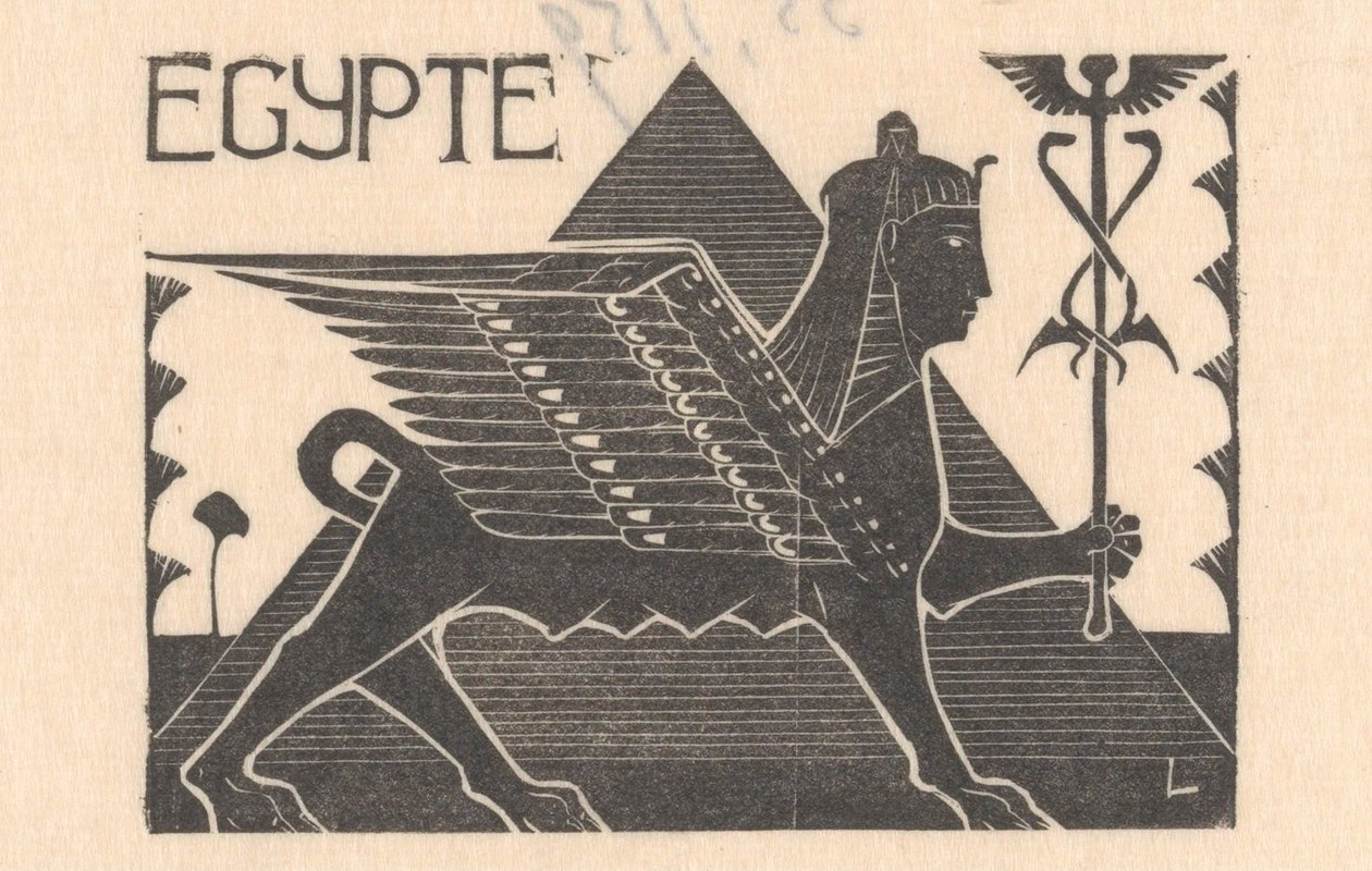 Sfinks og pyramide Egypt (tittel på objekt) av Mathieu Lauweriks