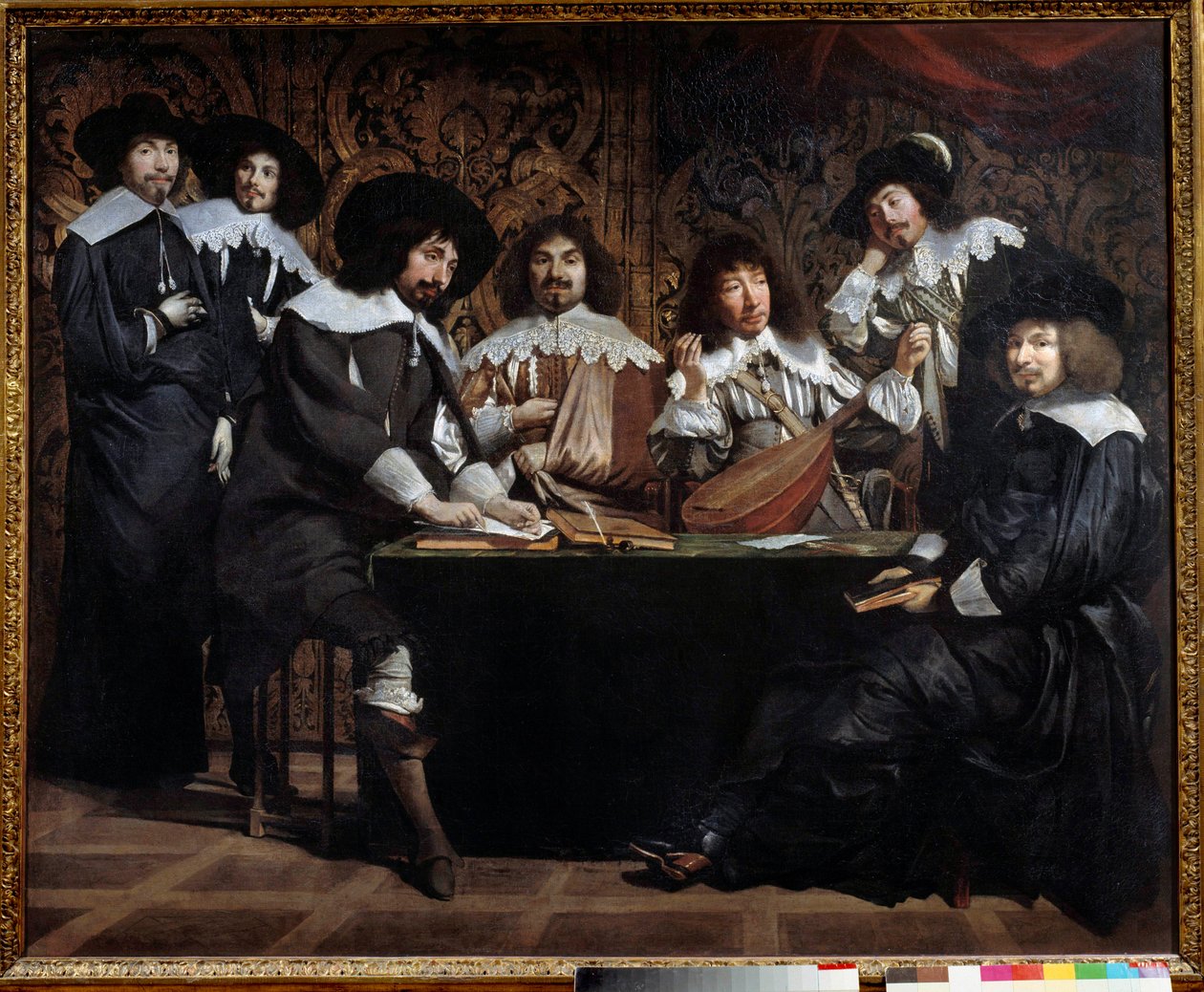 Amatørmøter eller akademigjenforening av kunstnere og intellektuelle. Maleri av Mathieu Le Nain (Lenain) (1607-1677) 1600-tallet søn. 1,16x1,46 m Paris musee du Louvre av Mathieu Le Nain