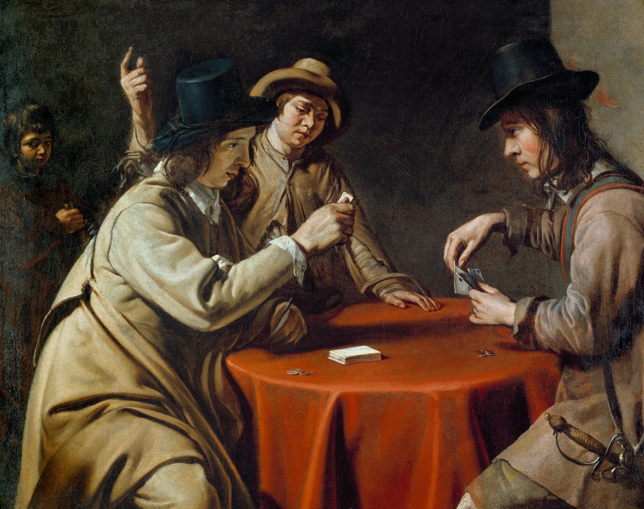Les cheaters gjenforent Maleri av Mathieu Le Nain (Lenain) (1607-1677) 1600-tallet av Mathieu Le Nain