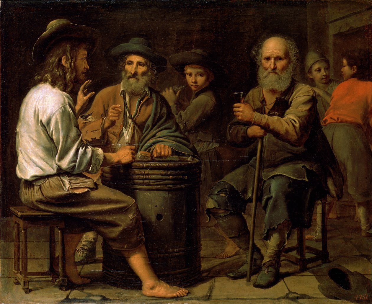 Bønder i en taverna, 1640-årene. av Mathieu Le Nain