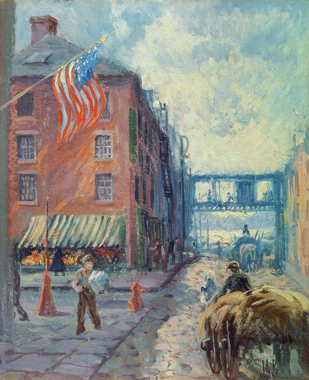 Van Wyck Family House, New York City, ca. 1923 (olje på kunstnertavle) av Matilde Browne