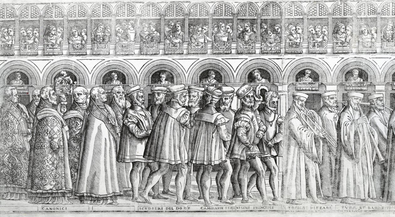 Dogal Procession, ca. 1555-60 (se også 476241-2, 476244-5) av Matteo Pagani