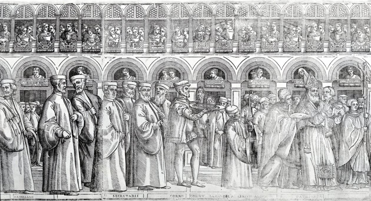 Dogal Procession, ca. 1555-60 (tresnitt) (Se også 476241-3,476245) av Matteo Pagani