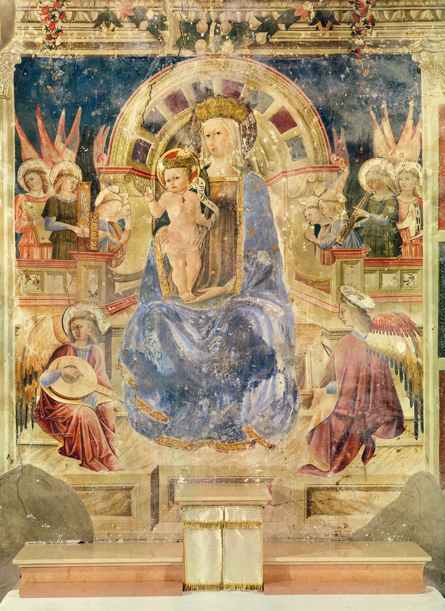Jomfru i herlighet mellom engler og helgener, 1468 av Matteo da Gualdo