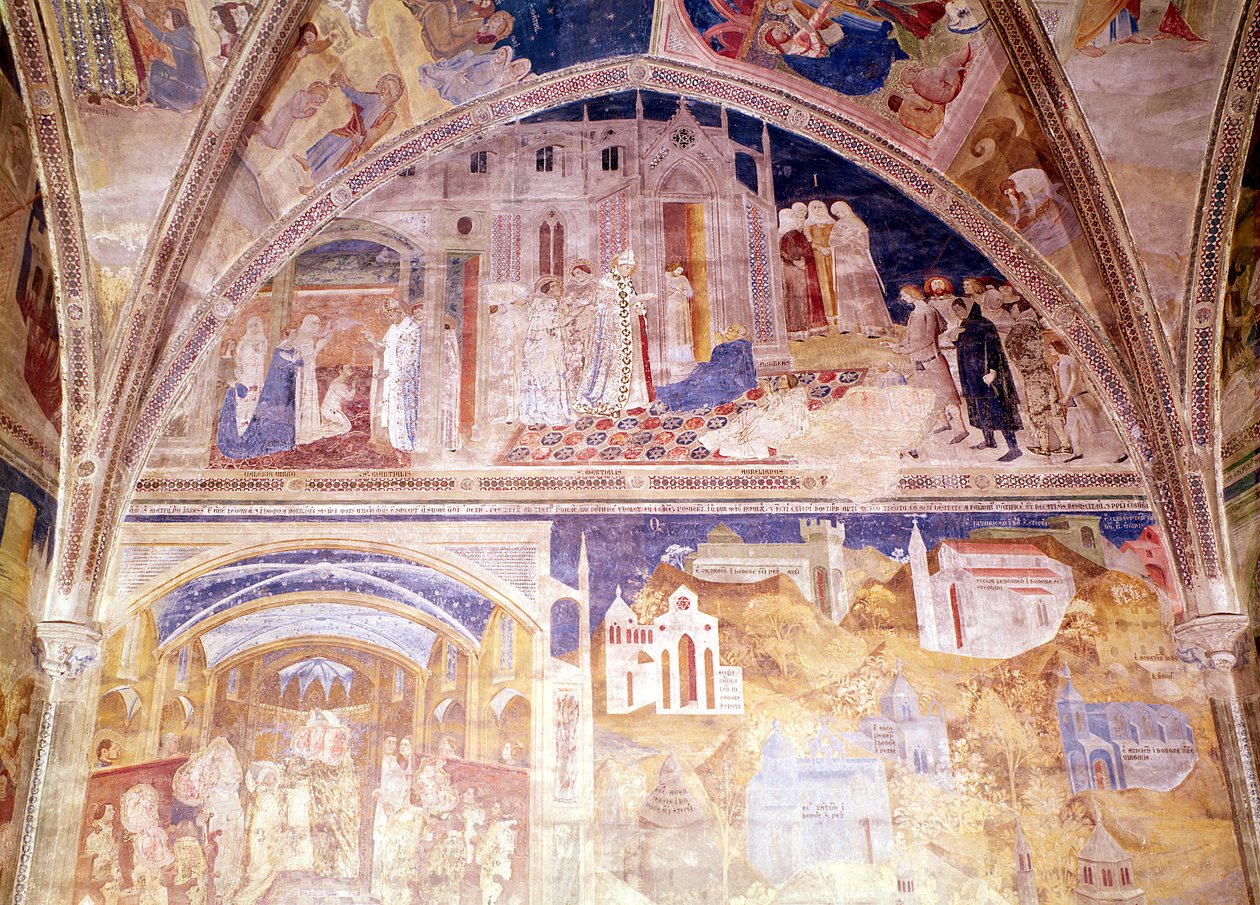 Scener fra St. Martials liv, fra kapellet i Tinel, 1344-45 av Matteo di Giovanetto da Viterbo