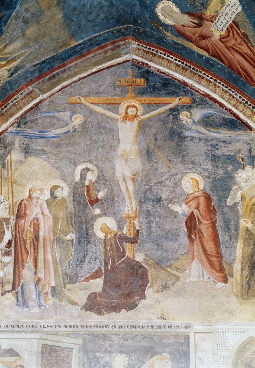 The Crucifixion, detalj fra sentrum, fra kapellet til St. John, 1347 av Matteo di Giovanetto da Viterbo