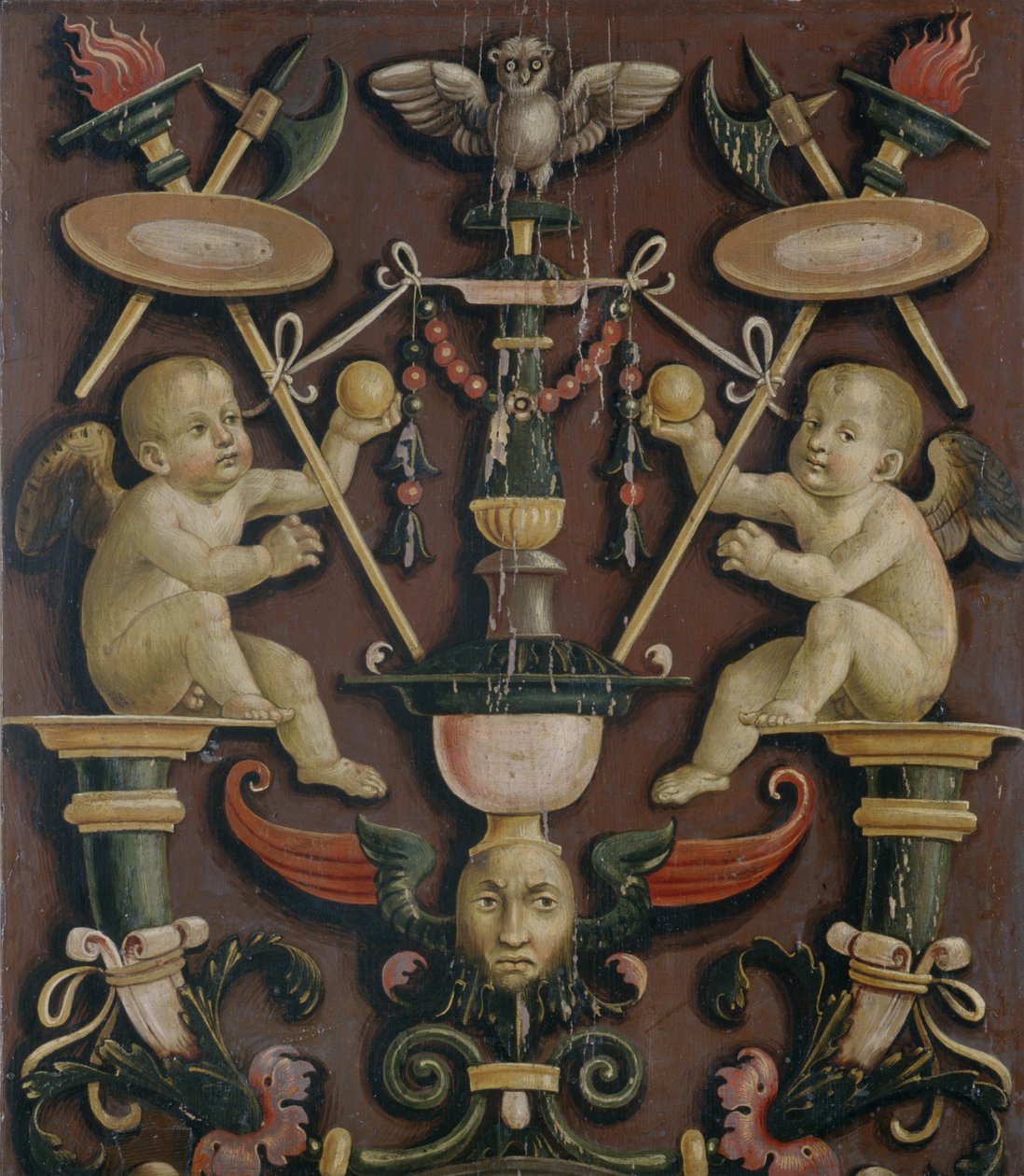 Motiv med Putti (tempera på bartre) av Matteo di Giuliano di Lorenzo Balducci