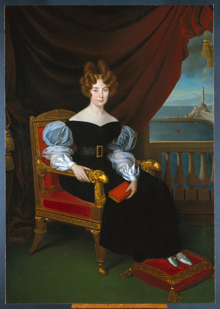 Maria Brignole Sale De Ferrari, hertuginne av Galliera (1811-1888) ”Maleri av Matteo Antonio Picasso (1794-1879) Dim 191x133 cm Gener, Nye gatemuseer av Matteo Antonio Picasso