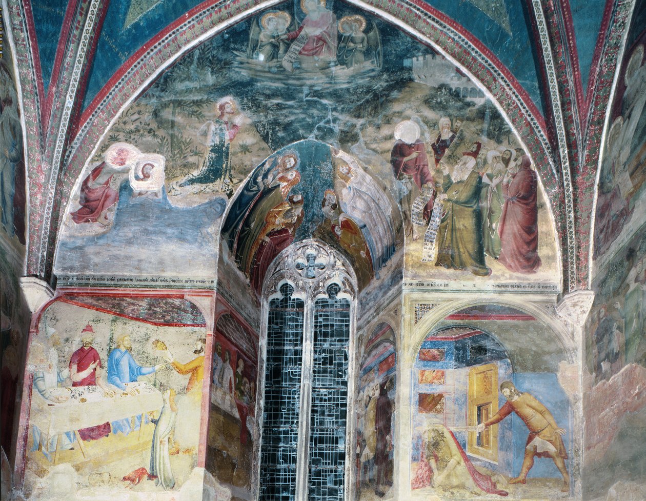 Scener fra The Life of St. John the Baptist, fra The Chapel of St. Jean, 1346-48 (se også 87124 og 1778223) av Matteo Giovanetti