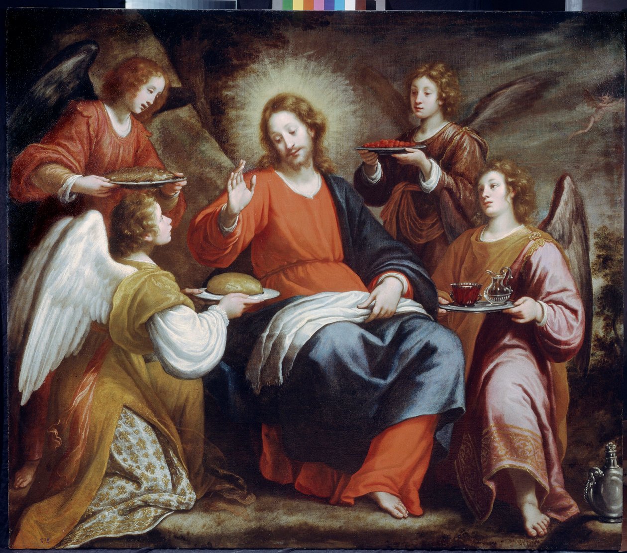 Engler som tjener Kristus i villmarken av Matteo Rosselli