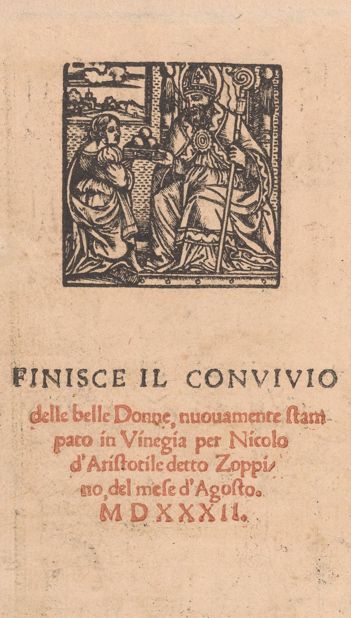 Convivio delle Belle Donne, side 22 verso, august 1532., august 1532. av Matteo da Treviso