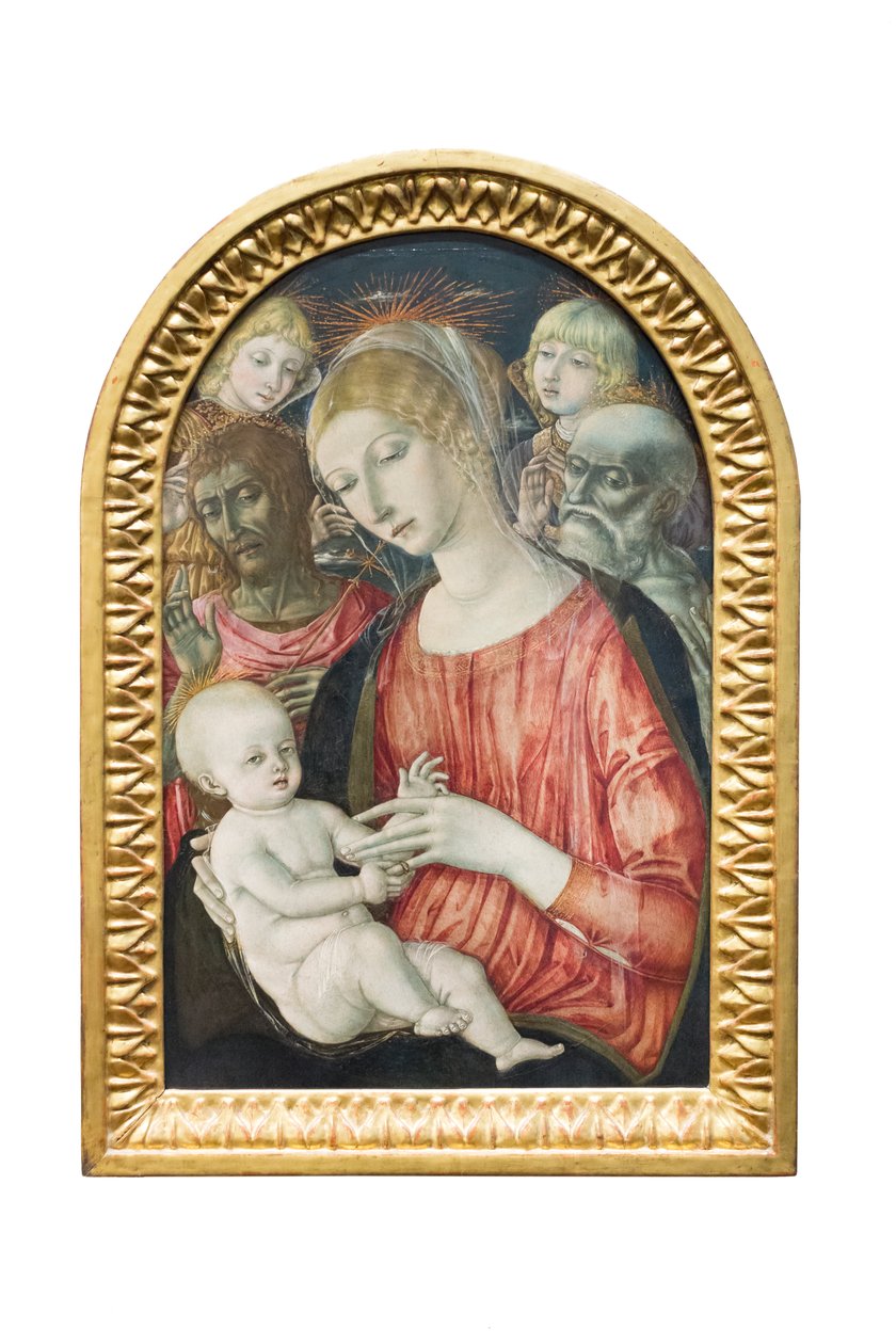 Madonna og barn med engler, døperen Johannes og den hellige Hieronymus av Matteo di (c.1430 95) Giovanni