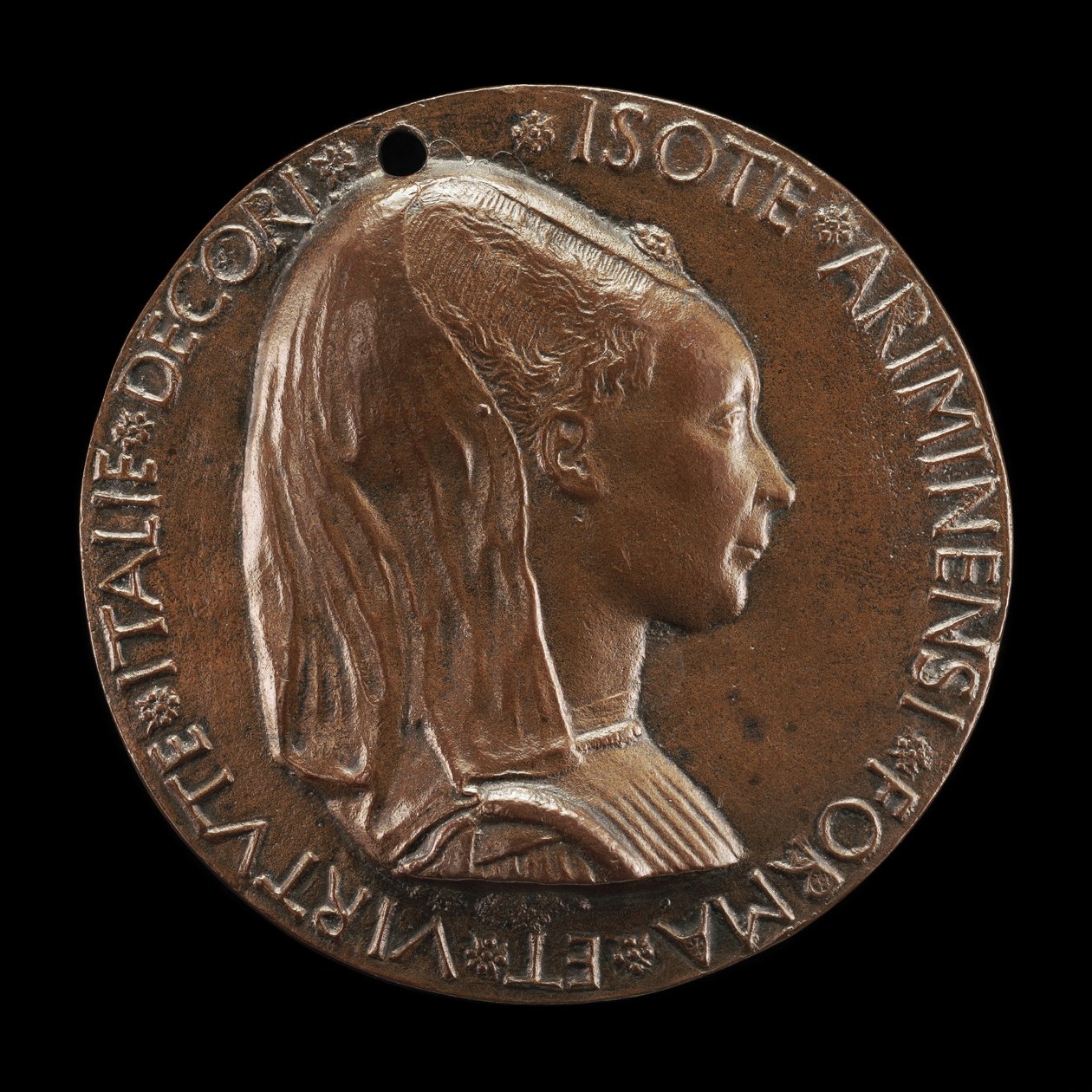 Isotta degli Atti, 14321433-1474, elskerinne 1446, deretter kone etter 1453, av Sigismondo Malatesta [obv av Matteo di Andrea de Pasti
