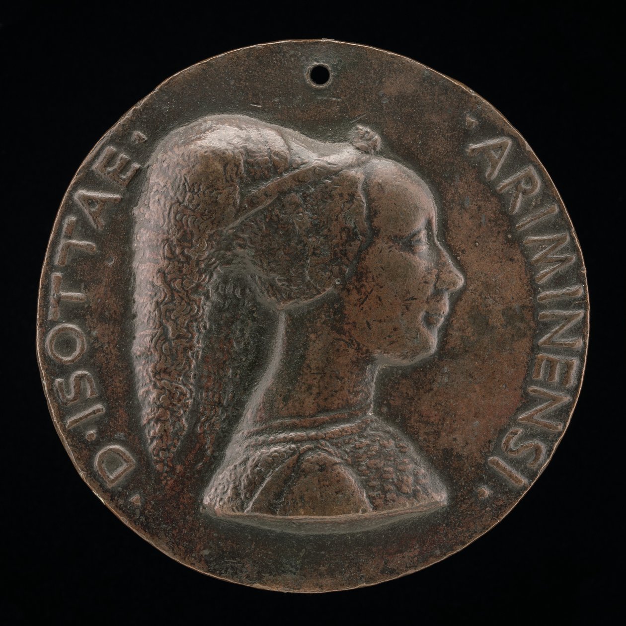 Isotta degli Atti, 14321433-1474, elskerinne 1446, deretter kone etter 1453, av Sigismondo Malatesta [obv av Matteo di Andrea de Pasti
