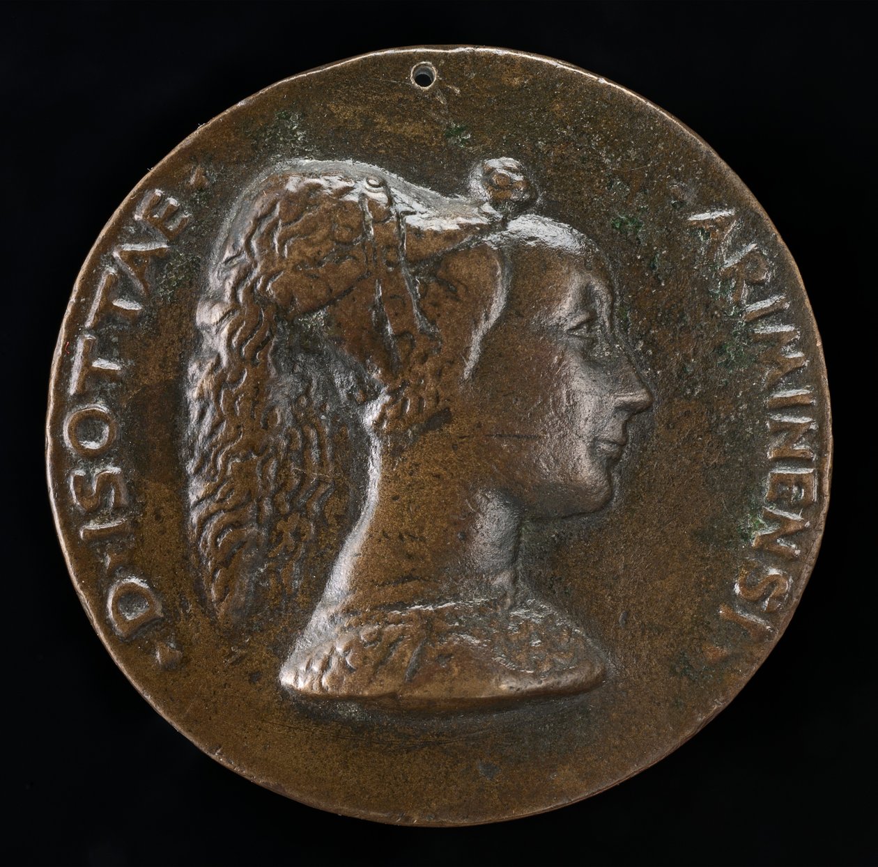 Isotta degli Atti, 14321433-1474, elskerinne 1446, deretter kone etter 1453, av Sigismondo Malatesta [obv av Matteo di Andrea de Pasti
