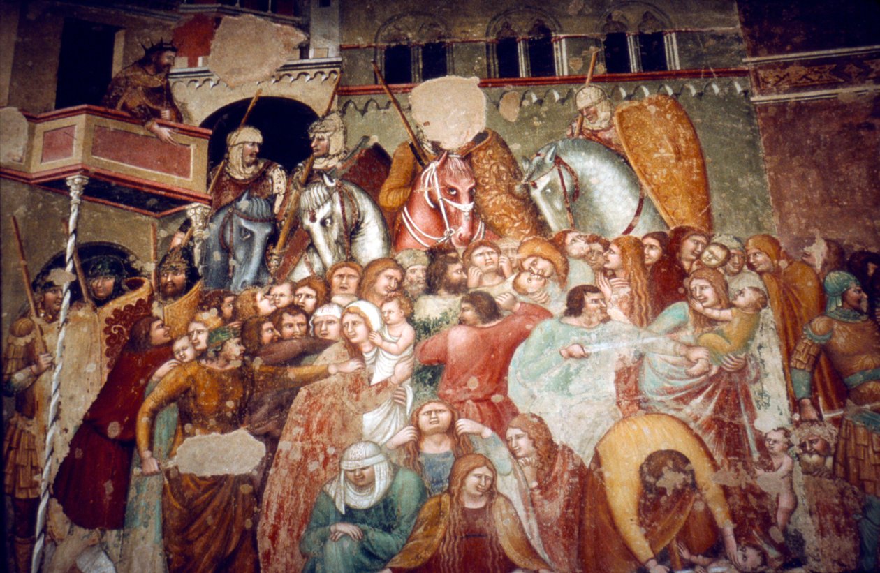 Massacre of the Innocents, Fresco i kirken Santi Agostino, Siena, 1482 av Matteo di Giovanni