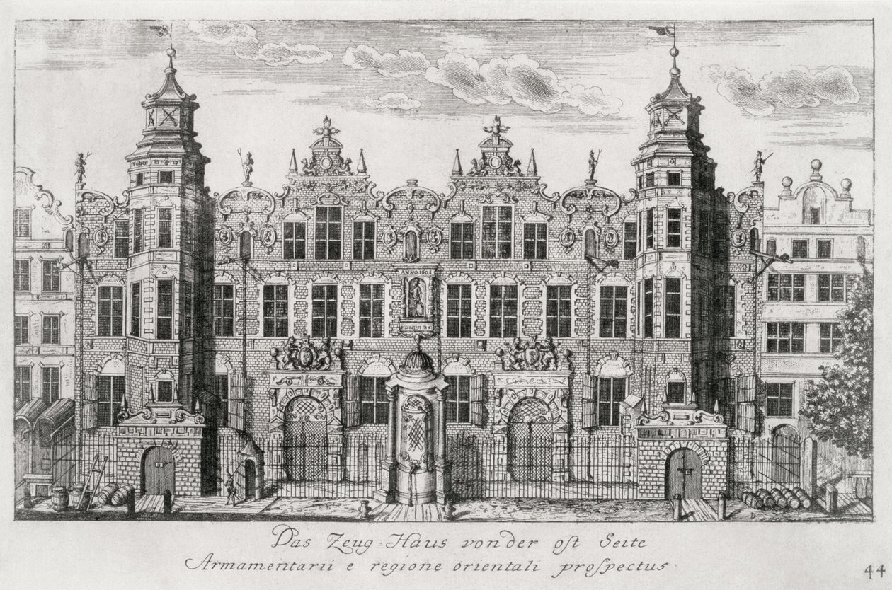 Armory sett fra østsiden av Piwna Street av Matthaeus Deisch
