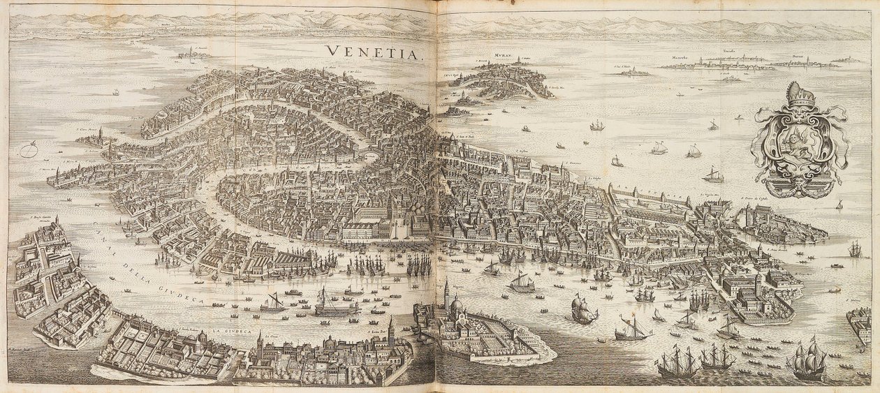 Panorama of Venice. From Newe Archontologia cosmica by Johann Ludwig Gottfried, 1646.    1187692   no       norwegian Successfully Translated  Original: Comité van Financiën, 1795 Il Comitato Finanze (title on object) Hollandia Regenerata (Italiaanse kopie av Matthaus the Elder Merian