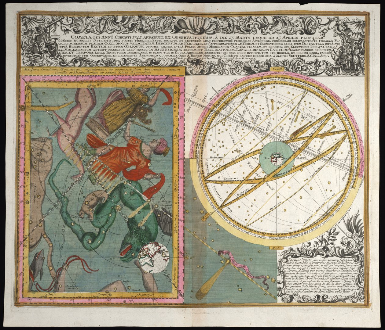 Komet, her anno Christi, 1742 av Matthaeus Seutter