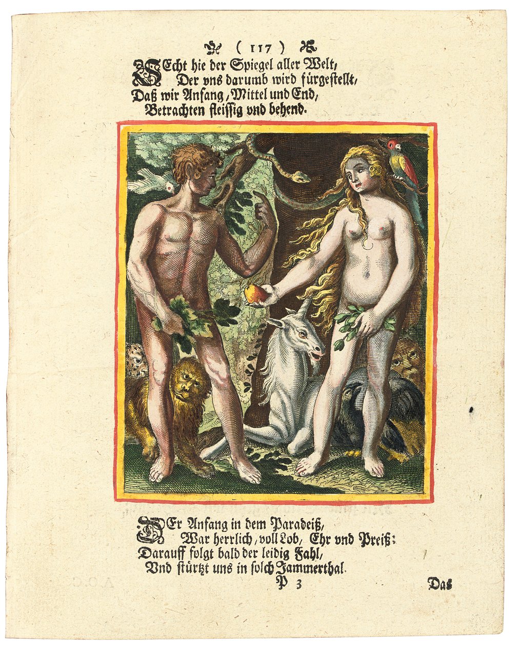Adam og Eva, ca. 1700-1725 av Matthaus Merian