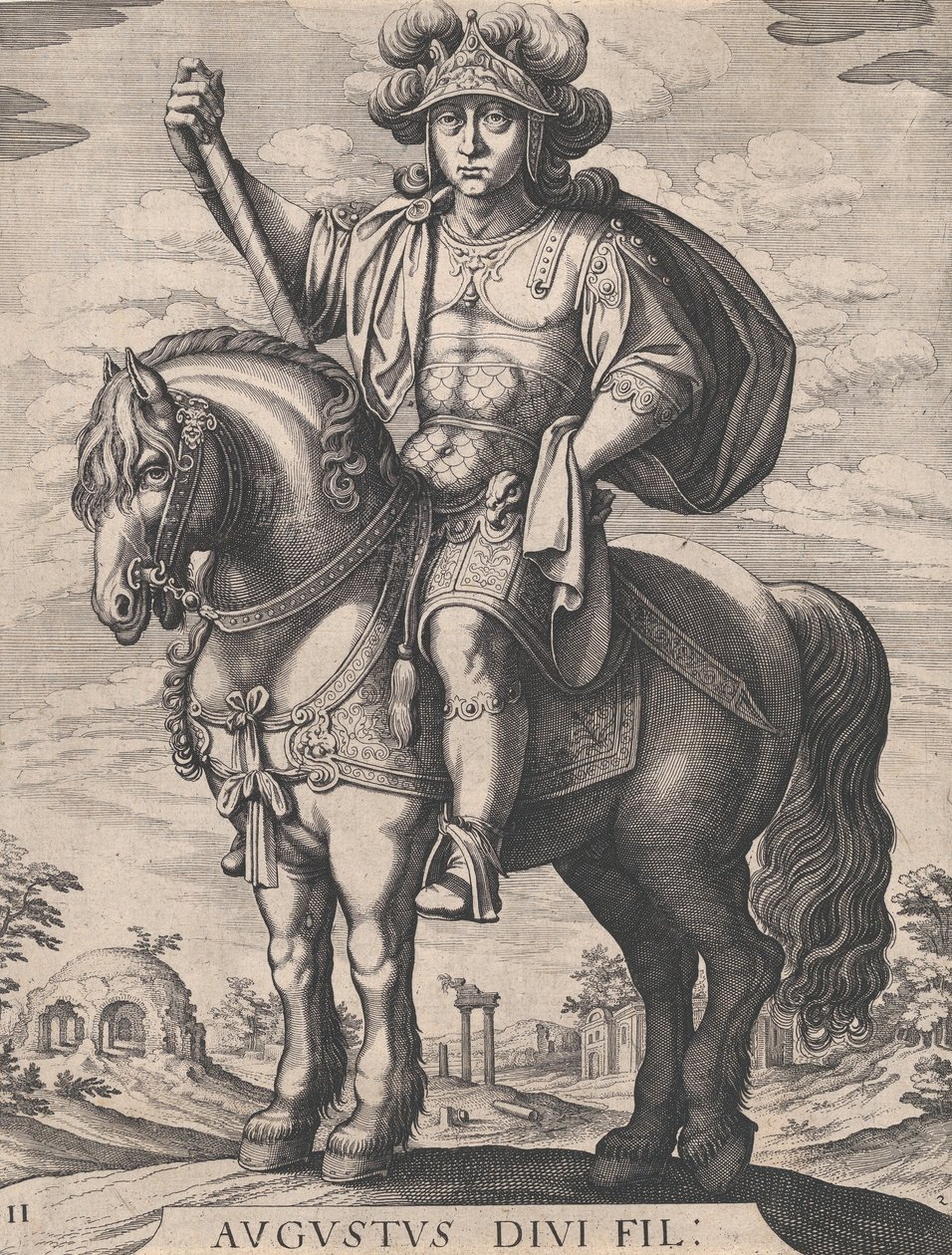 Plate 2: Keiser Augustus til hest, fra 