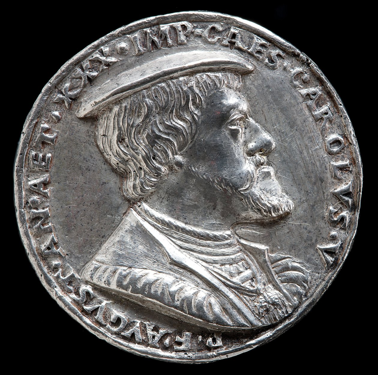Charles V, 1500-1558, konge av Spania 1516-1556, hellige romerske keiser 1519 [forside], 1530. av Matthes Gebel