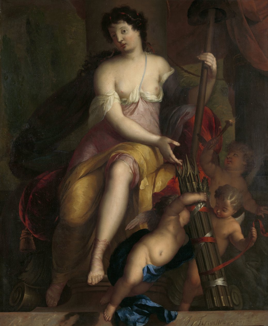 Allegori om frihet av Mattheus Terwesten (signed by artist)