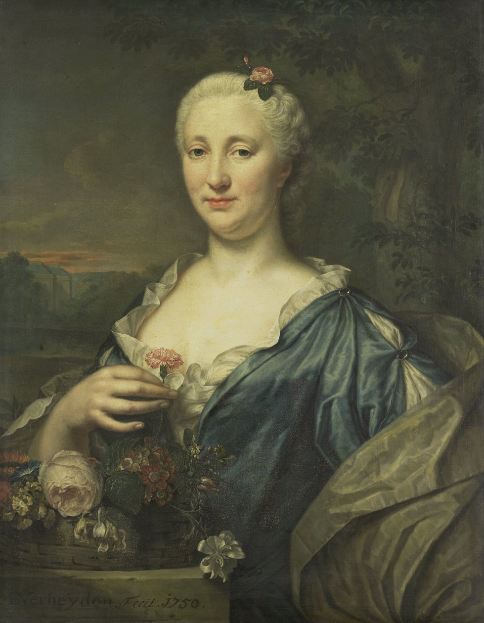 Portrett av Agnes Margaretha Albinus, kone til Coenraad van Heemskerck av Mattheus Verheyden