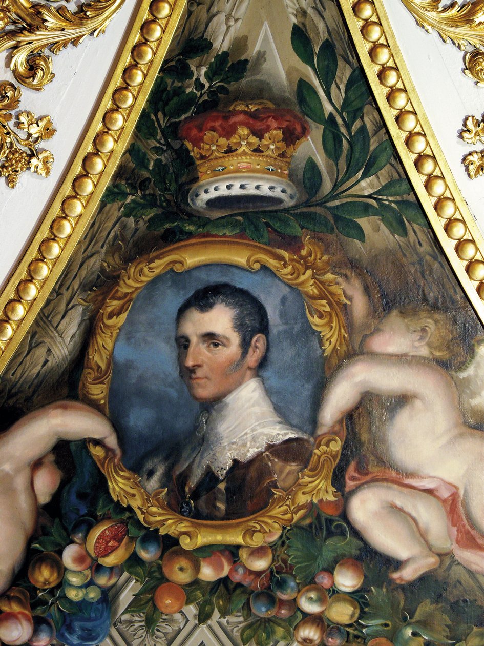 Portrett av den 5. hertugen av Rutland, taket i Elizabeth Saloon av Matthew Cotes Wyatt