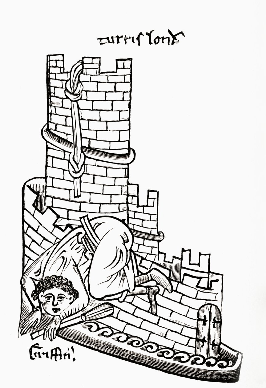 Gruffydd prøver å rømme fra Tower of London i 1243, fra 